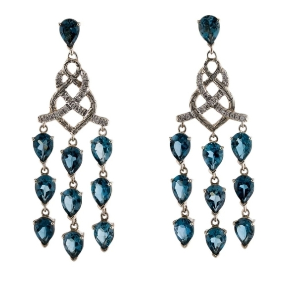 JOHN Hardy Topaz and Diamond Chandelier Earrings - Picture 1 of 6
